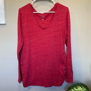 Isabel Maternity X-Large Red Long Sleeve Shirt